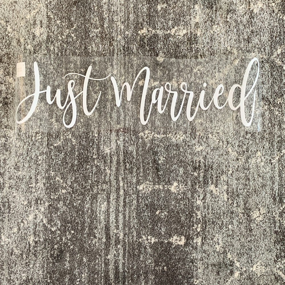 “Just Married” Window Decal